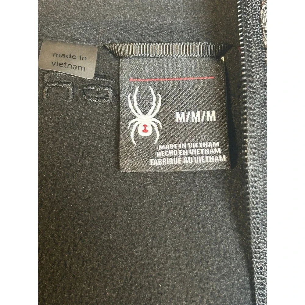 Spyder 1/4 Zip Jacket Mens M Gray/Black Pullover Fleece Active Sport Sweater‎